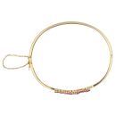 18ct Yellow Gold 0.15ct Diamond and Ruby Hinged Bangle