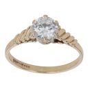 9ct Yellow Gold Cubic Zirconia Single Stone Ring