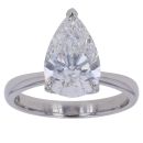 Platinum 3.09ct Pear Cut Lab Grown Diamond Solitaire Ring