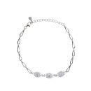 Sterling Silver Cubic Zirconia Cluster Bracelet 8.5" by Icesia