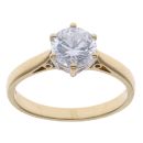 18ct Yellow Gold Cubic Zirconia Single Stone Ring