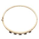 9ct Yellow Gold 0.03ct Brilliant Cut Diamond And Sapphire Bangle