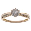 9ct Yellow and White Gold 0.20ct Brilliant Cut Diamond Cluster Ring