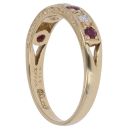 18ct Yellow Gold 0.10ct Diamond and Ruby Ring