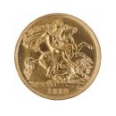 1912 George V Large Head UK Half Sovereign Coin