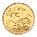 1982 Elizabeth II Decimal Portrait UK Half Sovereign Coin
