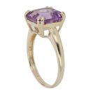 9ct Yellow Gold Amethyst Single Stone Ring