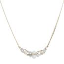 9ct Yellow Gold 0.03ct Diamond and Pearl Necklace 16"