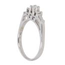 9ct White Gold 0.55ct Brilliant and Baguette Cut Diamond Trilogy Ring