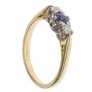18ct Yellow Gold 0.20ct Brilliant Cut Diamond and Sapphire Ring