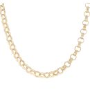 9ct Yellow Gold Patterned and Plain Belcher Chain 20"