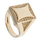 9ct Yellow Gold Patterned Signet Ring