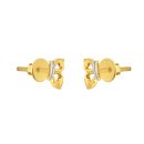 22ct Yellow Gold Butterfly Studs Earring with Rhodium