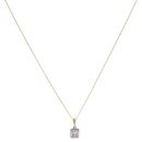 9ct Yellow Gold 1.00ct Princess Cut Lab Grown Diamond Pendant and Chain 16"
