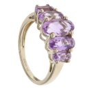 9ct Yellow Gold Amethyst Five Stone Ring
