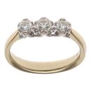 18ct Yellow Gold 0.33ct Brilliant Cut Diamond Trilogy Ring