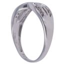 9ct White Gold 0.25ct Brilliant Cut Diamond Crossover Ring