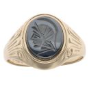 9ct Yellow Gold Hematite Centurion Signet Ring
