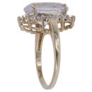 9ct Yellow Gold 0.06ct Diamond and Blue Gemstone Cluster Ring