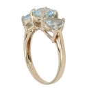 9ct Yellow Gold Aquamarine Three Stone Ring