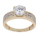9ct Yellow Gold Cubic Zirconia Single Stone Ring