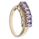 9ct Yellow Gold Tanzanite Half Eternity Ring