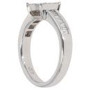 18ct White Gold 0.75ct Princess And Baguette Cut Diamond Cluster Ring
