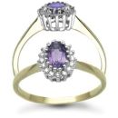 9ctYellow Gold 0.12ct Diamond & Amethyst Ring