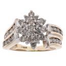 9ct Yellow Gold 1.75ct Brilliant Cut Diamond Cluster Ring