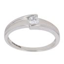 9ct White Gold Cubic Zirconia Solitaire Fancy Ring