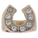 9ct Yellow Gold Cubic Zirconia Horseshoe Patterned Ring