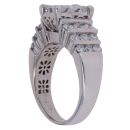 14ct White Gold 2.00ct Princess and Brilliant Cut Diamond Cluster Ring