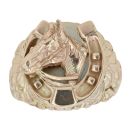 9ct Yellow Gold Patterned Horseshoe Ring