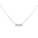 9ct Yellow Gold Cubic Zirconia 'Mum' Pendant and Chain 18"