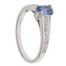 9ct White Gold 0.15ct Diamond And Sapphire Ring