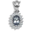 9ct White Gold 0.12ct Diamond & Tanzanite Pendant