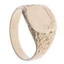 9ct Yellow Gold Patterned and Plain Signet Ring