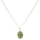 9ct Yellow Gold Diopside Pendant and Chain 18"