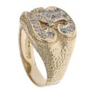 9ct Yellow Gold Cubic Zirconia Pound Sign Signet Ring