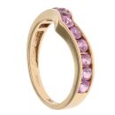 9ct Yellow Gold Pink Sapphire Wishbone Ring