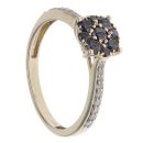9ct Yellow Gold 0.50ct Brilliant Cut Black and White Cluster Ring