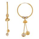 22ct Yellow and White Gold Bauble Dropper Hoop Earrings