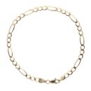 9ct Yellow Gold Figaro Bracelet 6.5"