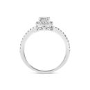 9ct White Gold 1.00ct Emerald Cut Lab Grown Diamond Halo Engagement Ring