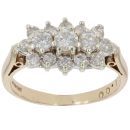 9ct Yellow Gold 1.00ct Brilliant Cut Diamond Cluster Ring