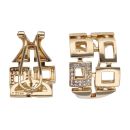 14ct Yellow Gold 0.15ct Diamond Square Fancy Earrings