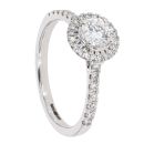 18ct White Gold Certificated Diamond Halo Ring