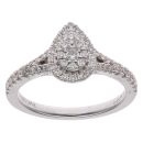 Vera Wang 18ct White Gold 0.45ct Brilliant Cut Diamond and Sapphire Cluster Ring