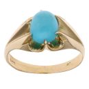 18ct Yellow Gold Turquoise Solitaire Ring