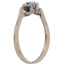9ct Yellow Gold 0.05ct Diamond and Emerald Three Stone Ring